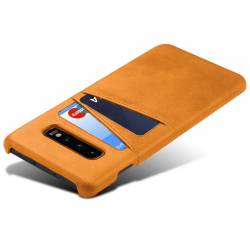 Твърд кожен кейс с джобове за карти за Samsung Galaxy S10+ Plus - 39188