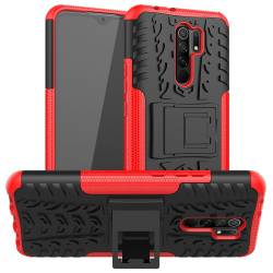 Противоударен хибриден гръб за Xiaomi Redmi 9 - червен - 49123