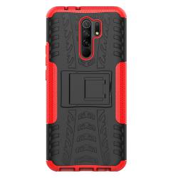 Противоударен хибриден гръб за Xiaomi Redmi 9 - червен - 49124