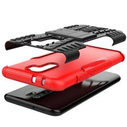 Противоударен хибриден гръб за Xiaomi Redmi 9 - червен - 49126