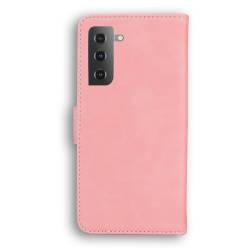 Classic Wallet кожен калъф за Samsung Galaxy S21 - розов - 50366