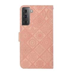 Ethnic Style кожен калъф за Samsung Galaxy S21 - розов - 50380