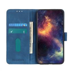 Classic Wallet кожен калъф за Samsung Galaxy S21 Ultra - син - 50512