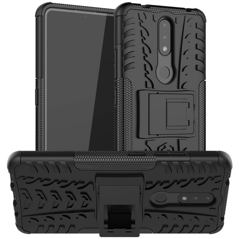 Противоударен хибриден гръб за Nokia 2.4 - черен - 50823