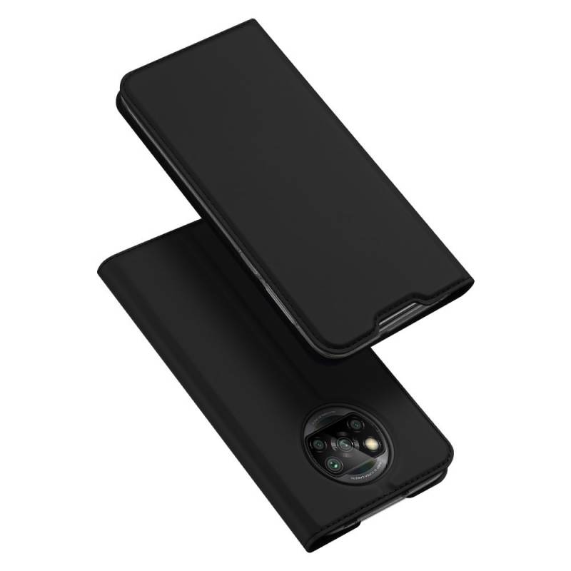 Стилен кожен калъф за Xiaomi Poco X3 NFC Цвят Черен