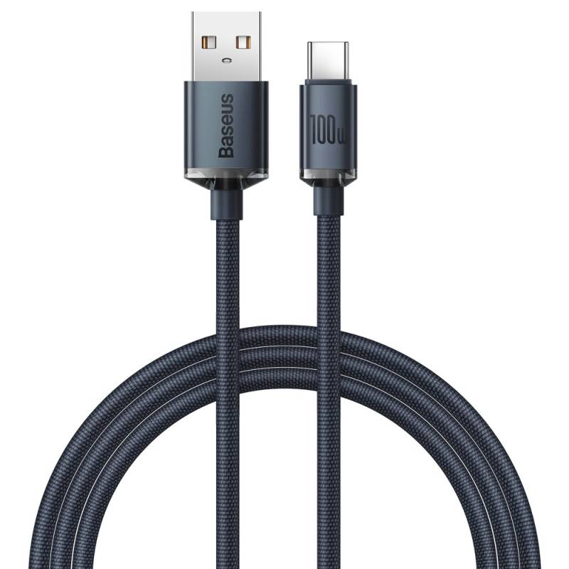 Baseus - Data Cable Crystal Shine (CAJY000401)USB Type-C кабел 5A QC 3.0 100W 1.2M - 65598