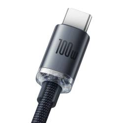 Baseus - Data Cable Crystal Shine (CAJY000401)USB Type-C кабел 5A QC 3.0 100W 1.2M - 65601