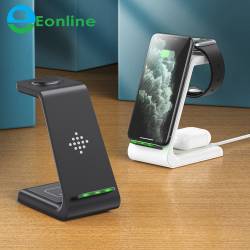 Techsuit - Wireless Charging Station 3 в 1 безжично Qi зарядно 2.4A 10W - 70889