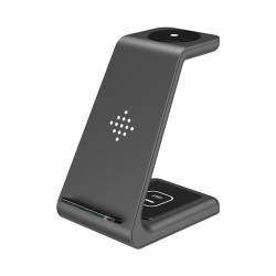 Techsuit - Wireless Charging Station 3 в 1 безжично Qi зарядно 2.4A 10W - 70894