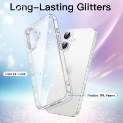 Flex Air Glitter силиконов кейс за iPhone 16 - 71129