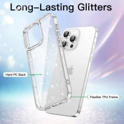 Flex Air Glitter силиконов кейс за iPhone 16 Pro - 71135