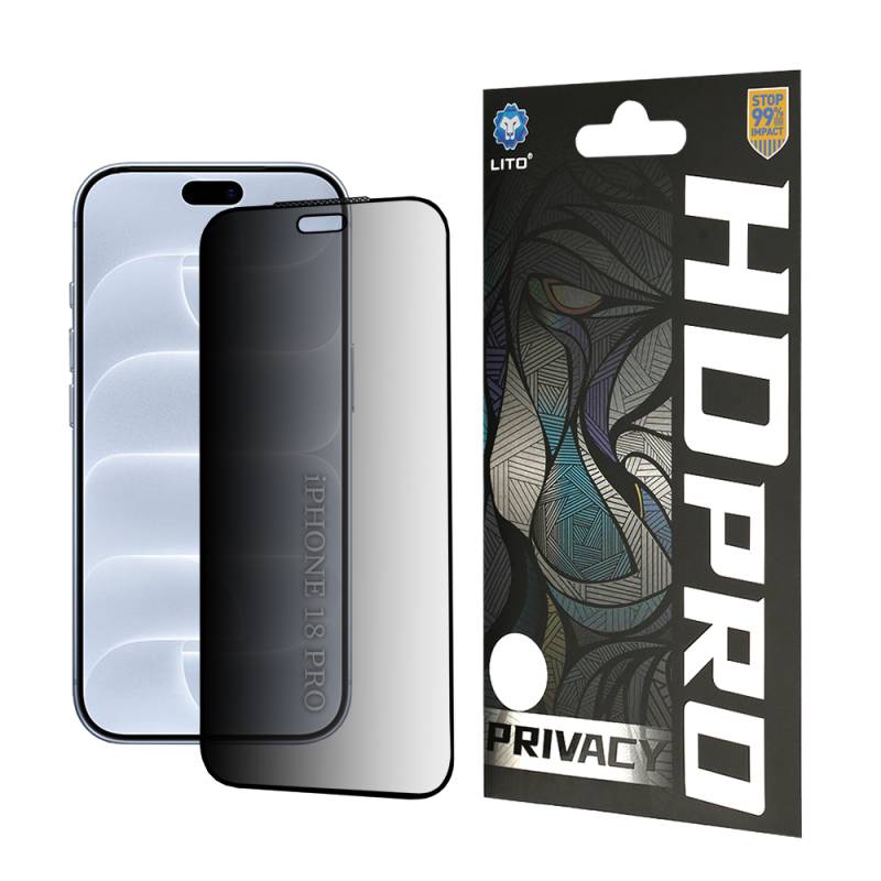 HardGlass Privacy стъклен протектор за iPhone 18 Pro - 85240