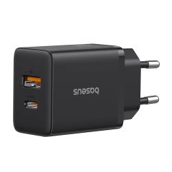 Baseus - Wall Charger Cube - PD, 30W, USB-A + Type-C. QC, 3A - черно