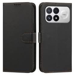 Кожен калъф тип тефтер за Xiaomi Poco F9 Pro - черен