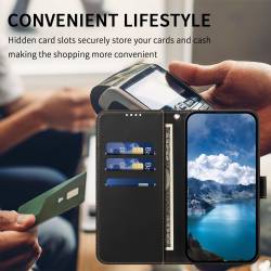 Кожен калъф тип тефтер за Xiaomi Poco F9 Pro - черен