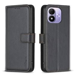 Кожен калъф тип тефтер за Xiaomi Redmi Note 17 4G / 5G - черен