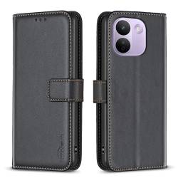 Кожен калъф тип тефтер за Xiaomi Redmi Note 17 Pro Max 5G - черен