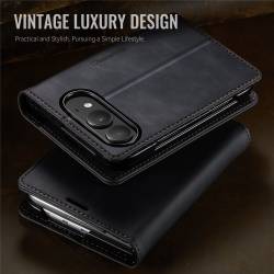 CaseMe Canvas RFID кожен калъф тип тефтер за iPhone Duo - черен