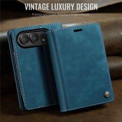 CaseMe Canvas RFID кожен калъф тип тефтер за iPhone Duo - зелен