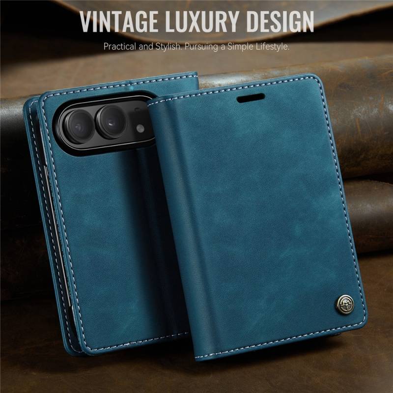 CaseMe Canvas RFID кожен калъф тип тефтер за iPhone Duo - зелен