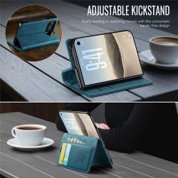 CaseMe Canvas RFID кожен калъф тип тефтер за iPhone Duo - зелен