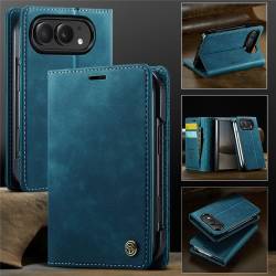 CaseMe Canvas RFID кожен калъф тип тефтер за iPhone Duo - зелен