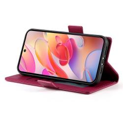 Стилен и тънък кожен калъф за Samsung Galaxy A18 4G - бордо