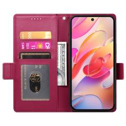 Стилен и тънък кожен калъф за Samsung Galaxy A18 4G - бордо