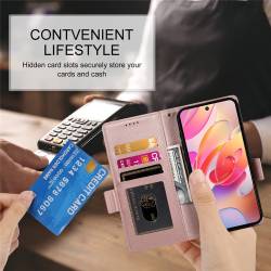 Стилен и тънък кожен калъф за Samsung Galaxy A18 4G - розов