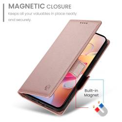 Стилен и тънък кожен калъф за Samsung Galaxy A18 4G - розов