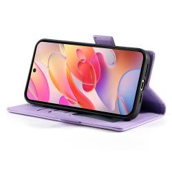 Стилен и тънък кожен калъф за Samsung Galaxy A18 4G - лилав