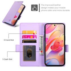 Стилен и тънък кожен калъф за Samsung Galaxy A18 4G - лилав