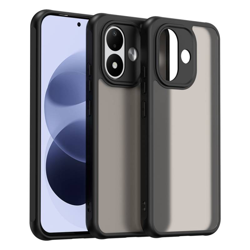 Хибриден удароустойчив кейс за Xiaomi Redmi Note 17 Pro 5G с комбинация от твърд PC гръб и гъвкава TPU рамка - черен