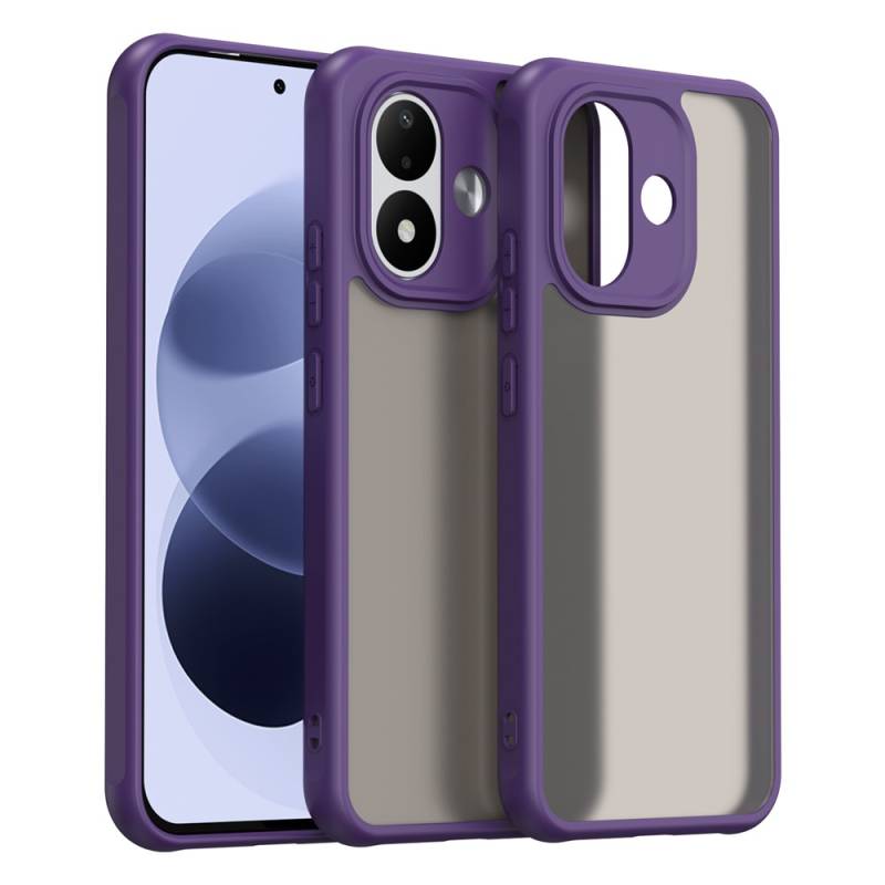 Хибриден удароустойчив кейс за Xiaomi Redmi Note 17 Pro 5G с комбинация от твърд PC гръб и гъвкава TPU рамка - лилав