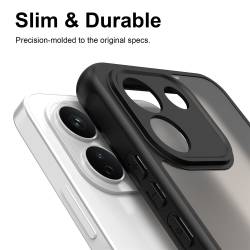 Хибриден удароустойчив кейс за Xiaomi Redmi Note 17 Pro Max 5G с комбинация от твърд PC гръб и гъвкава TPU рамка - черен