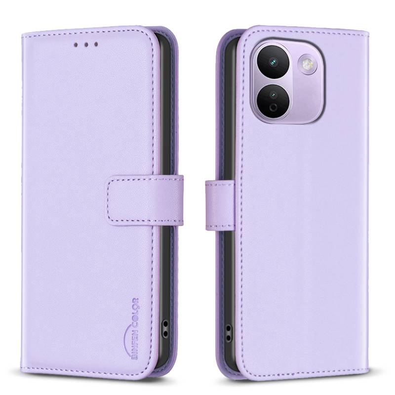 Кожен калъф тип тефтер за Xiaomi Redmi Note 17 Pro Max 5G - лилав