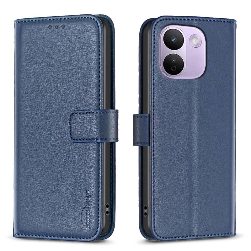Кожен калъф тип тефтер за Xiaomi Redmi Note 17 Pro Max 5G - син