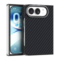 Карбонов магнитен кейс ABEEL с N52 магнити за iPhone Duo - черен