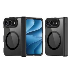 DUX DUCIS Aimo MagSafe удароустойчив кейс със защита на пантата за iPhone Duo - черен / прозрачен