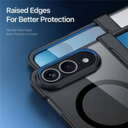 DUX DUCIS Aimo MagSafe удароустойчив кейс със защита на пантата за iPhone Duo - черен / прозрачен