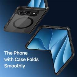 DUX DUCIS Aimo MagSafe удароустойчив кейс със защита на пантата за iPhone Duo - черен / прозрачен
