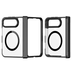 DUX DUCIS Aimo MagSafe удароустойчив кейс със защита на пантата за iPhone Duo - черен / прозрачен