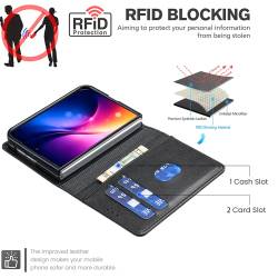Стилен и тънък кожен калъф за iPhone Duo - черен