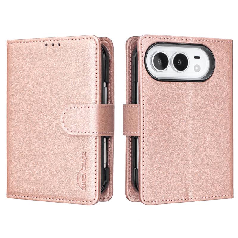 Стилен и тънък кожен калъф за iPhone Duo - розов