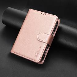 Стилен и тънък кожен калъф за iPhone Duo - розов