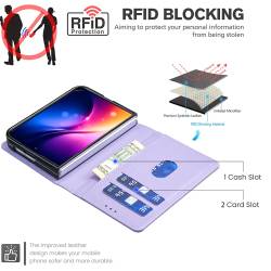 Стилен и тънък кожен калъф за iPhone Duo - лилав