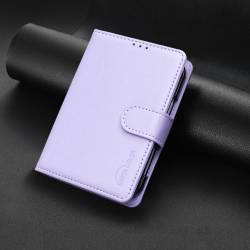 Стилен и тънък кожен калъф за iPhone Duo - лилав