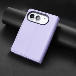Стилен и тънък кожен калъф за iPhone Duo - лилав