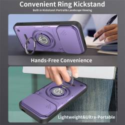 Брониран магнитен кейс с пръстен и капак за Xiaomi Poco F9 Pro - черен