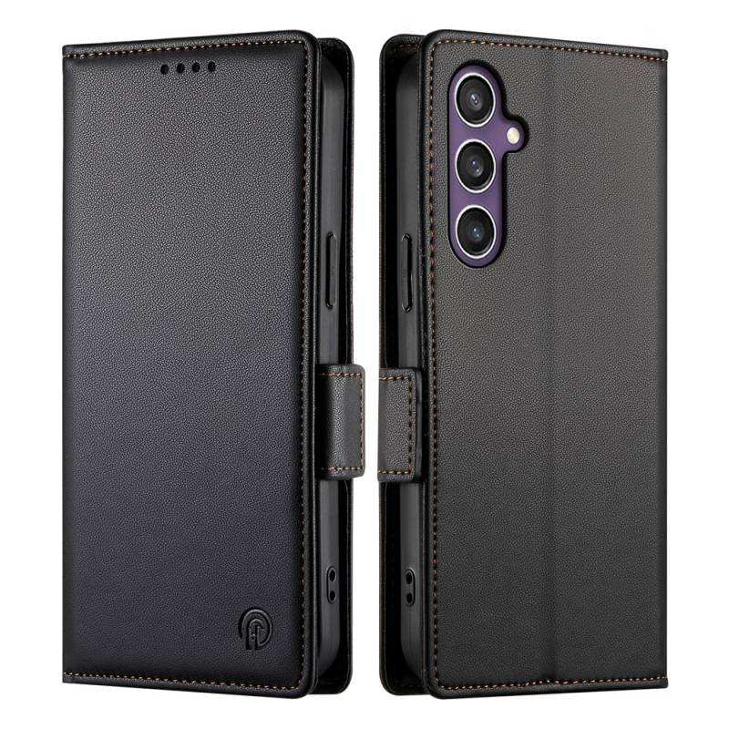 Стилен и тънък кожен калъф за Samsung Galaxy S26 FE - черен